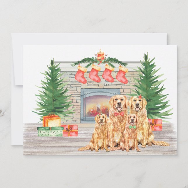 Golden Retriever Dog Lover Christmas Feiertagskarte (Vorderseite)