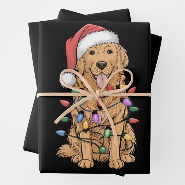 Golden Retriever Dog Lover Mama Vater Geschenkpapier Set (Beispiel)
