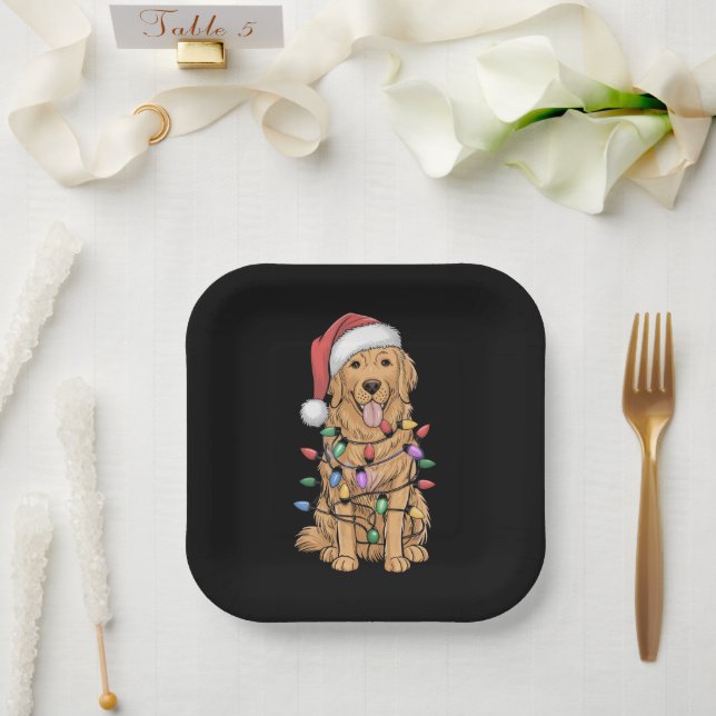 Golden Retriever Dog Lover Mama Vater Pappteller (Hochzeit)