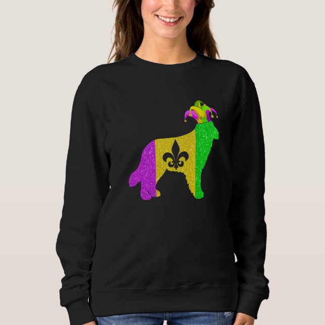 Golden Retriever Dog Lover Mardi Gras Carnival Par Sweatshirt (Vorderseite)