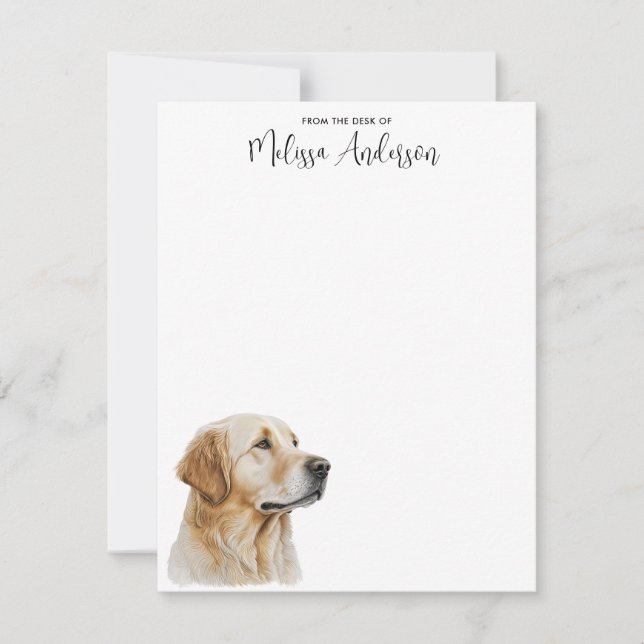 Golden Retriever Dog Lover Personalisierte Wasserf Mitteilungskarte (Vorderseite)