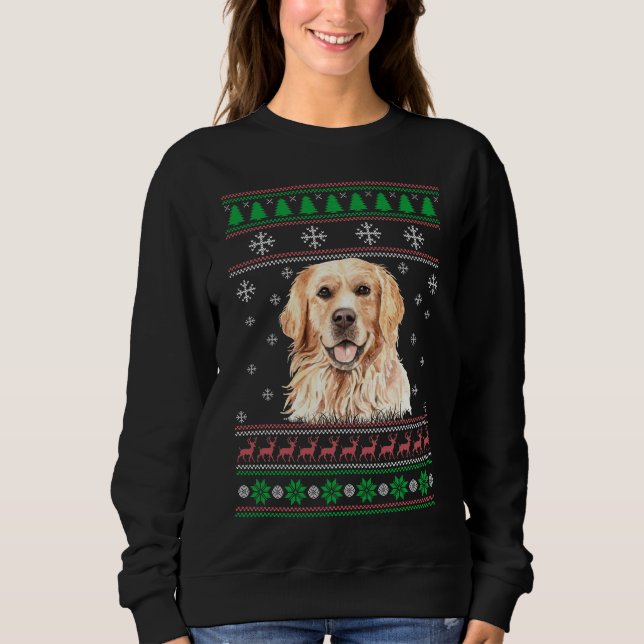 Golden Retriever Dog Lover Ugly Christmas Sweater Sweatshirt (Vorderseite)