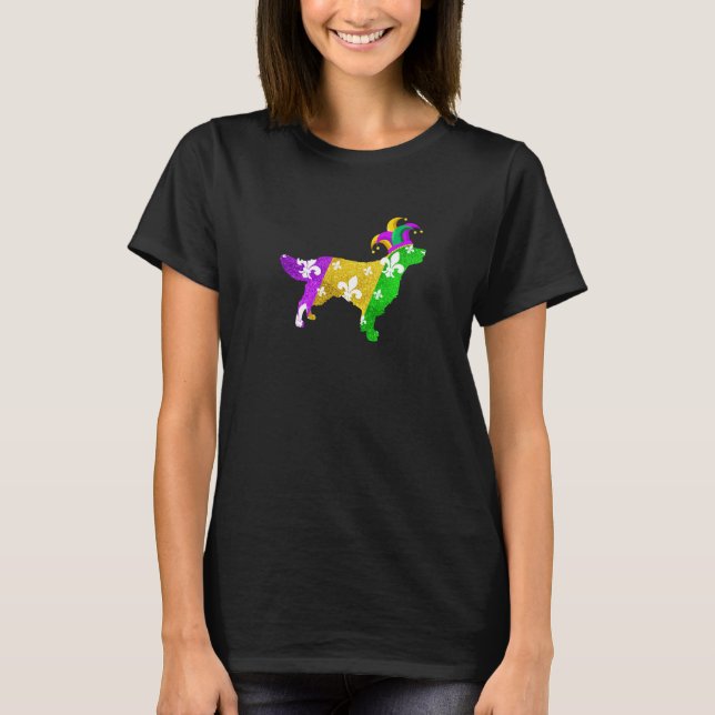 Golden Retriever Dog Mardi Gras Carnivals Funny Pu T-Shirt (Vorderseite)