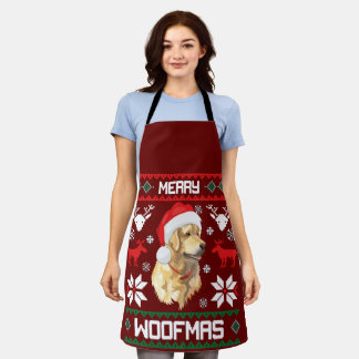 Golden Retriever Dog Merry Woofmas Weihnachtsschwe Schürze