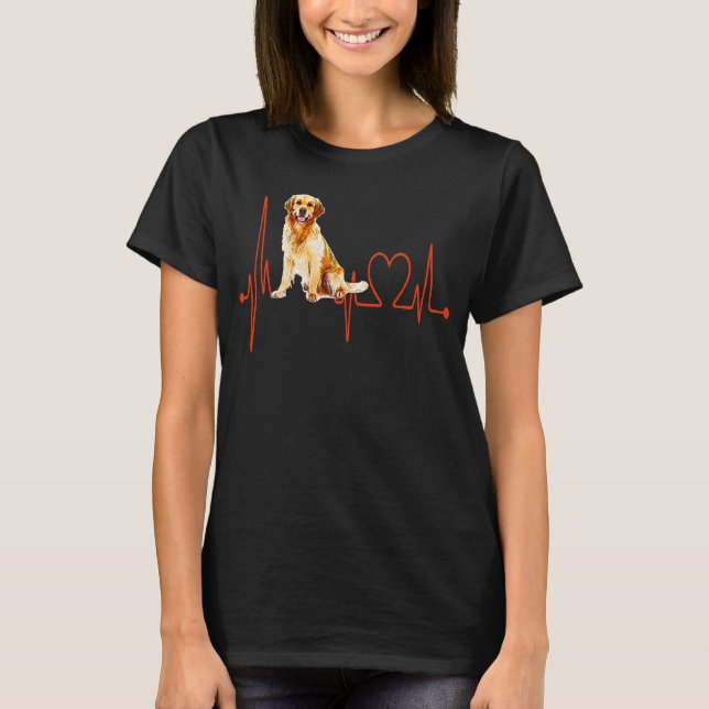 Golden Retriever Dog My Heartbeat EKG Hunde Meine  T-Shirt (Vorderseite)