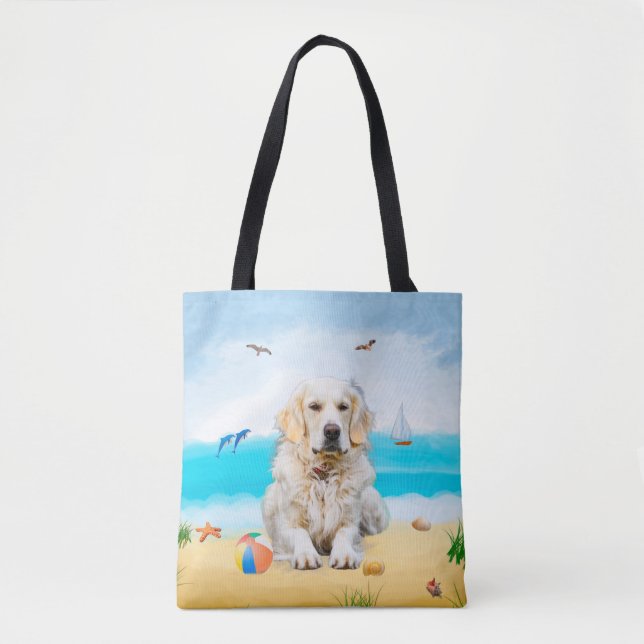 Golden Retriever Dog on Beach (Vorderseite)
