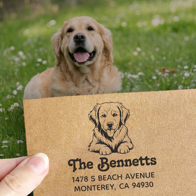 Golden Retriever Dog Owner Gift Return Permastempel (Von Creator hochgeladen)