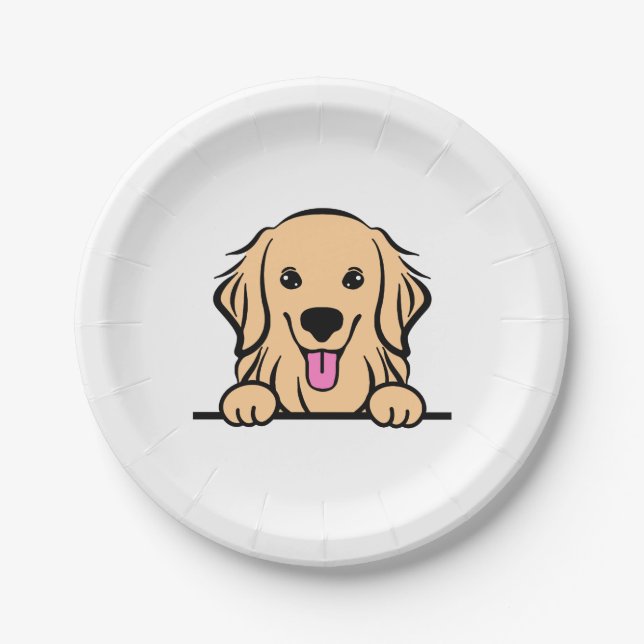 Golden Retriever Dog Pappteller (Vorderseite)