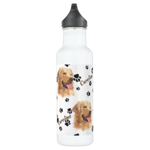 Golden Retriever Dog Pawprint Edelstahlflasche