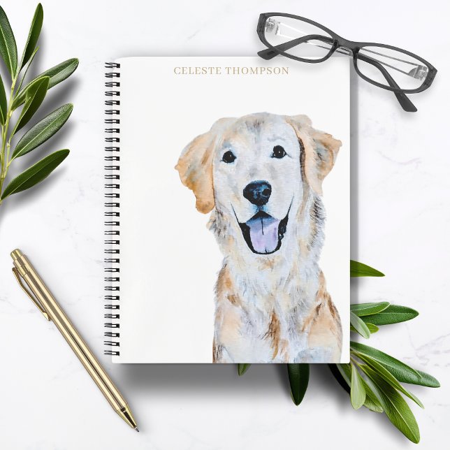 Golden Retriever Dog personalisieren Notizbuch (Von Creator hochgeladen)
