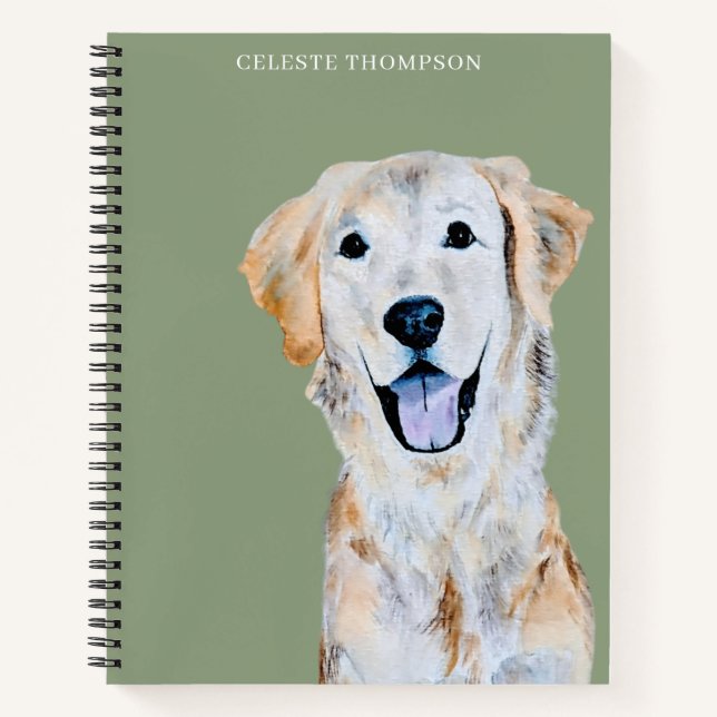 Golden Retriever Dog personalisieren Notizbuch (Vorderseite)