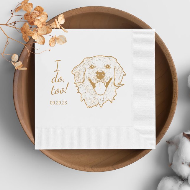 Golden Retriever Dog Personalisiert I Doo Too Serviette (Von Creator hochgeladen)