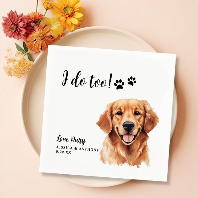 Golden Retriever Dog Personalisiert Ich tue auch Serviette (Von Creator hochgeladen)