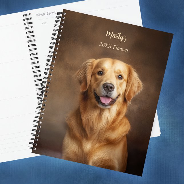 Golden Retriever Dog Personalisiert jährlich Planer (Golden Retriever Dog Personalized Yearly Planner)