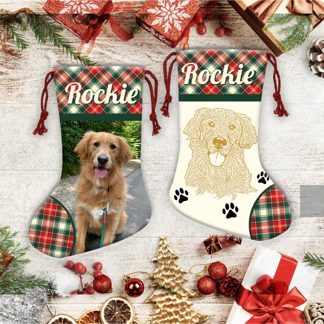 Golden Retriever Dog Personalisiert Kleiner Weihnachtsstrumpf (Von Creator hochgeladen)