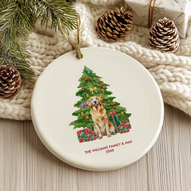Golden Retriever Dog Personalisiert Weihnachten Keramik Ornament (Von Creator hochgeladen)