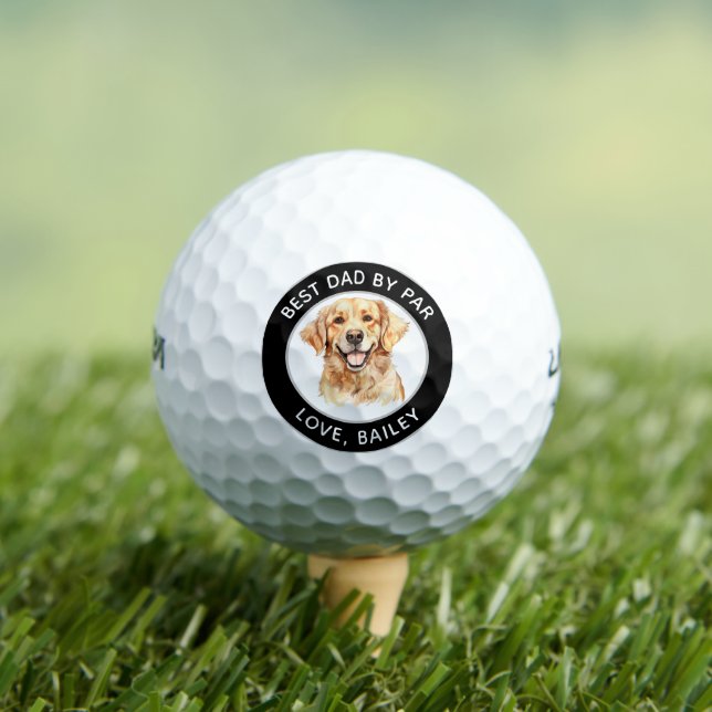 Golden Retriever Dog Personalisiert Zeichnend Golfball (Insitu T-Shirt)