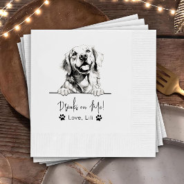 Golden Retriever Dog Personalisierte Drinks auf mi Serviette