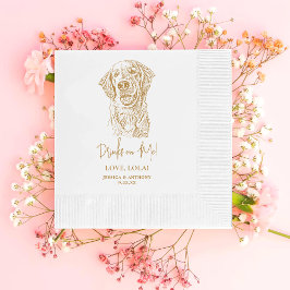 Golden Retriever Dog Personalisierte Drinks auf mi Serviette