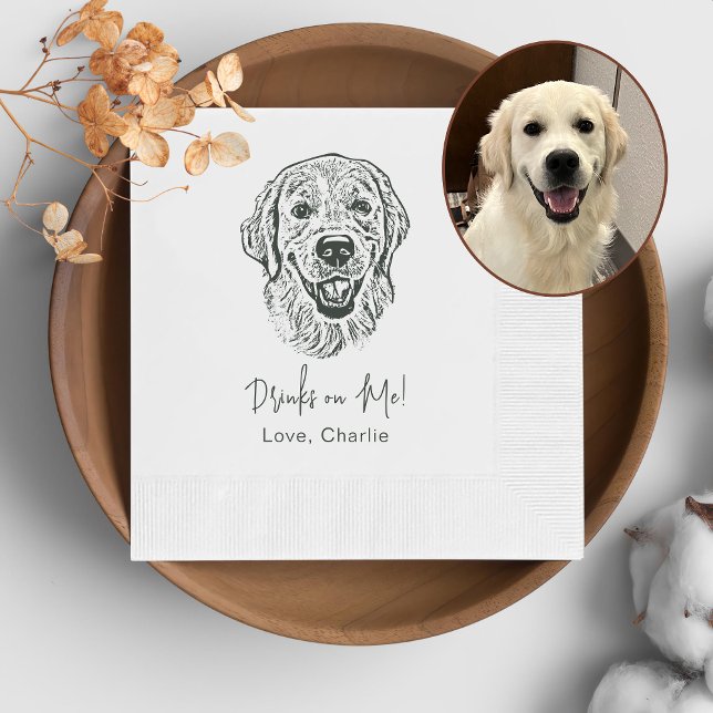 Golden Retriever Dog Personalisiertes Getränk zu m Serviette (Von Creator hochgeladen)