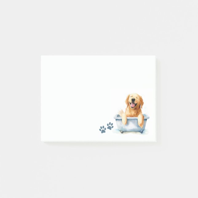 Golden Retriever Dog Post-it Klebezettel (Vorderseite)