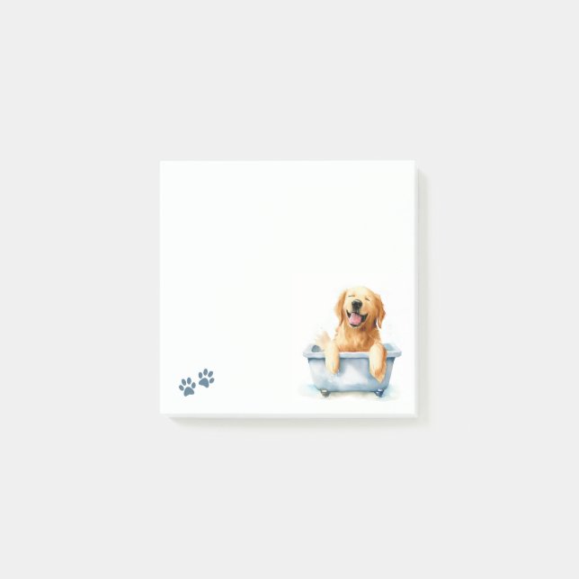 Golden Retriever Dog Post-it Klebezettel (Vorderseite)