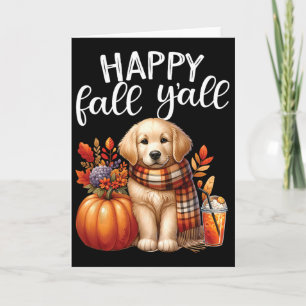 Golden Retriever Dog Pumpkin Gewürz Happy Fall Yal Karte