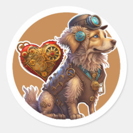 Golden Retriever Dog Runder Aufkleber