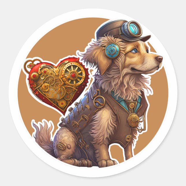 Golden Retriever Dog Runder Aufkleber (Vorderseite)