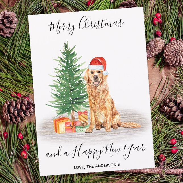 Golden Retriever Dog Santa Tree Frohe Weihnachten (Von Creator hochgeladen)