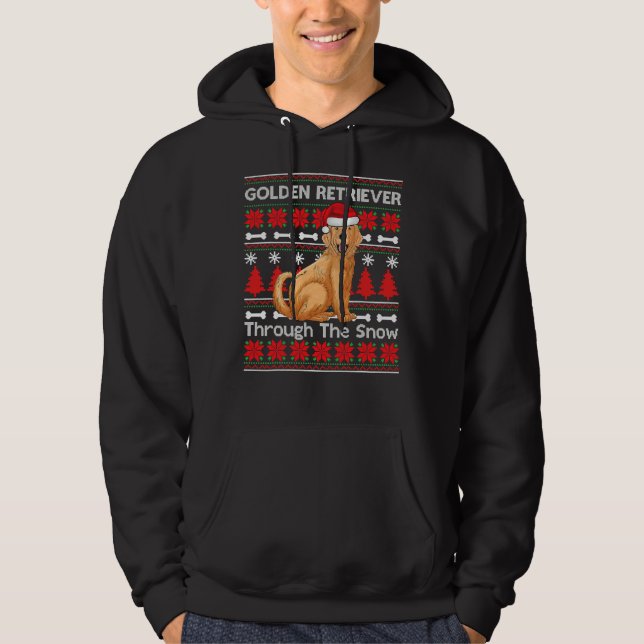 Golden Retriever Dog Santa Ugly Hoodie (Vorderseite)