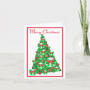 Golden Retriever Dog Silhouette Weihnachtsbaum Karte