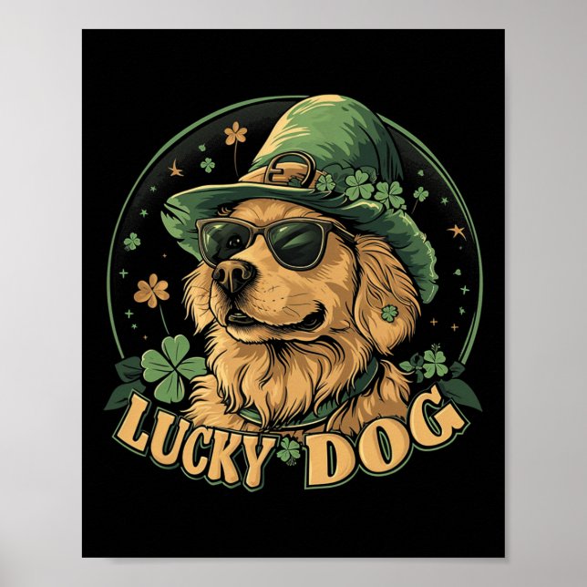 Golden Retriever Dog - St. Patrick's Day Saint Pad Poster (Vorne)