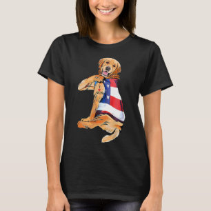 Golden Retriever Dog Tattoo I Love Mom T-Shirt
