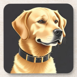 Golden Retriever Dog Tragen eines Lederkronen Getränkeuntersetzer