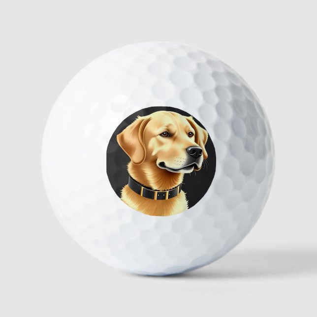 Golden Retriever Dog Tragen eines Lederkronen Golfball (Vorderseite)