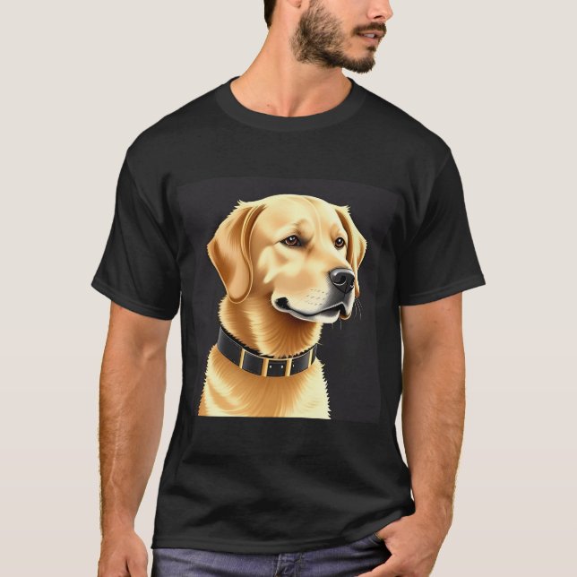 Golden Retriever Dog Tragen eines Lederkronen T-Shirt (Vorderseite)
