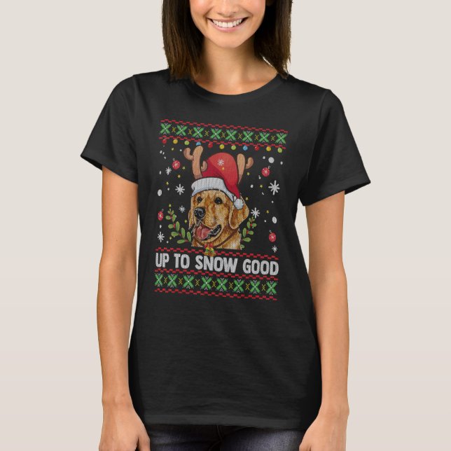 Golden Retriever Dog Ugly Christmas Sweater T-Shirt (Vorderseite)