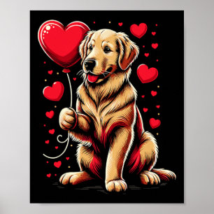Golden Retriever Dog Valentine's Day Dog Owner Poster
