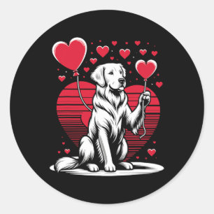 Golden Retriever Dog Valentine's Day Dog Owner Runder Aufkleber