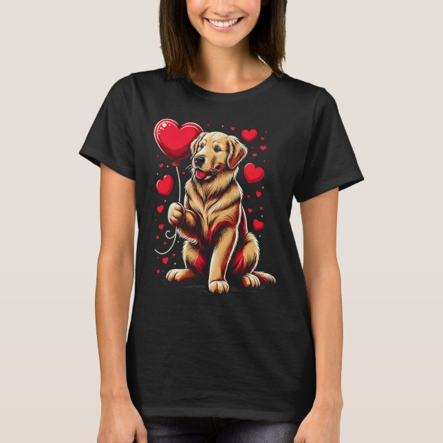 Golden Retriever Dog Valentine's Day Dog Owner Val T-Shirt (Vorderseite)