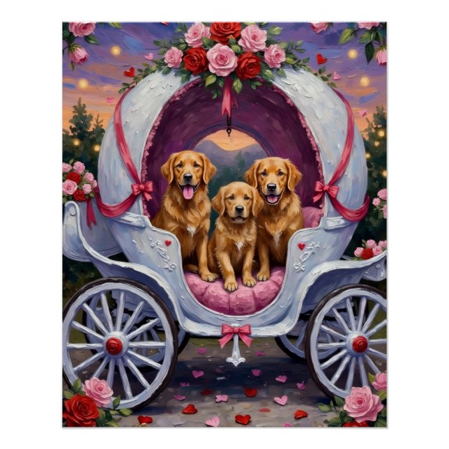 Golden Retriever Dog Valentine's Day  Poster (Vorderseite)