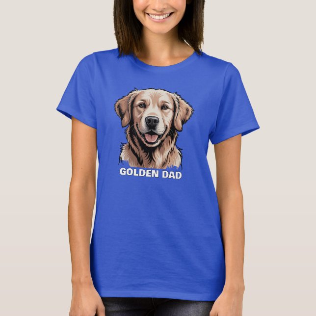 Golden Retriever Dog Vater T - Shirt - Anpassbare  (Vorderseite)