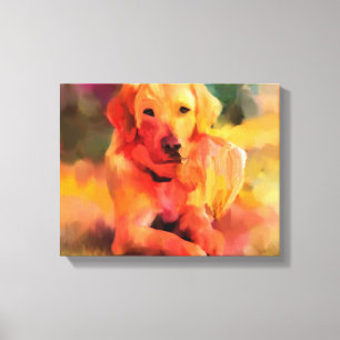 Golden Retriever Dog Watercolor Leinwand