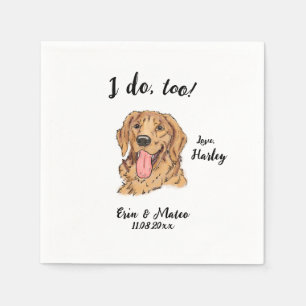 Golden Retriever Dog Wedding Cocktail Napkins Serviette
