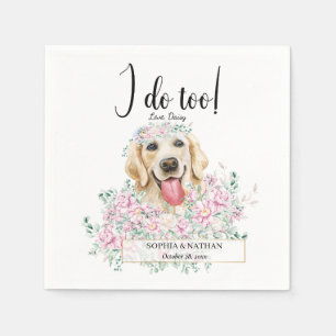 Golden Retriever Dog Wedding Cocktail Napkins Serviette