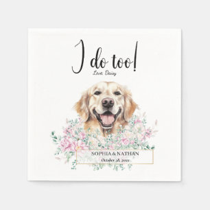 Golden Retriever Dog Wedding Cocktail Napkins Serviette