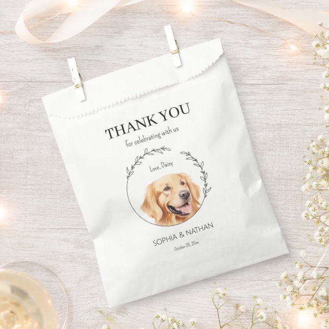 Golden Retriever Dog Wedding Vielen Dank für Ihre  Geschenktütchen (Ausgeschnitten)