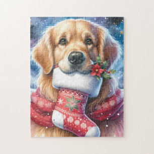 Golden Retriever Dog Weihnachten Feiertag Puzzle