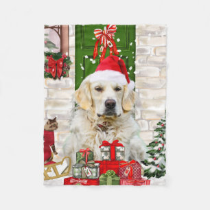 Golden Retriever Dog Weihnachten Fleecedecke